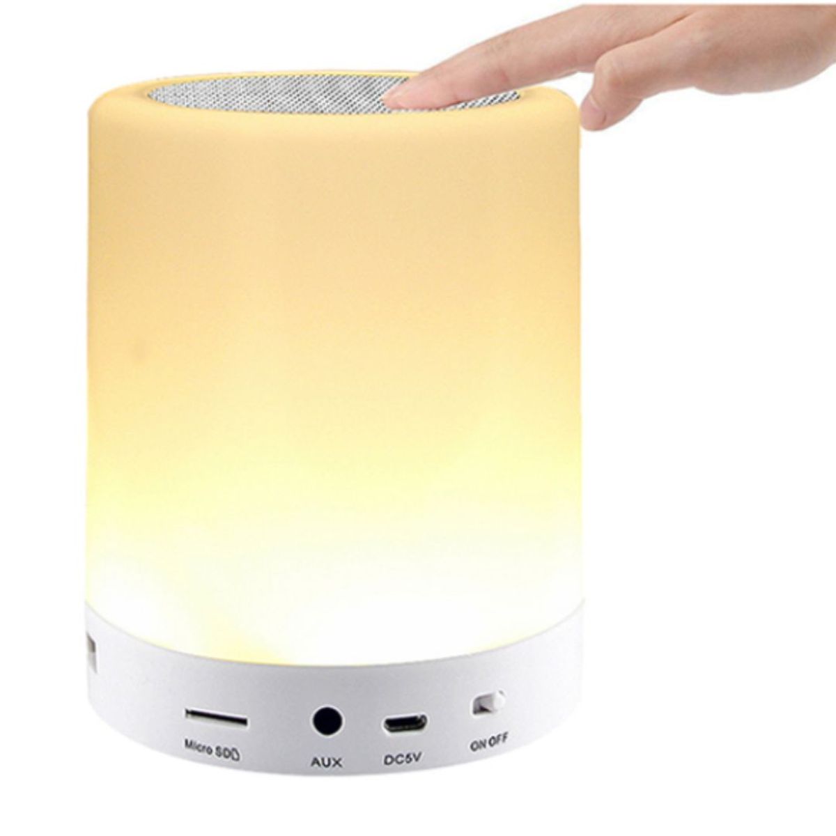 INSPIRA MARKET - Parlante bluetooth inalámbrico cilindrico táctil con luz multicolor