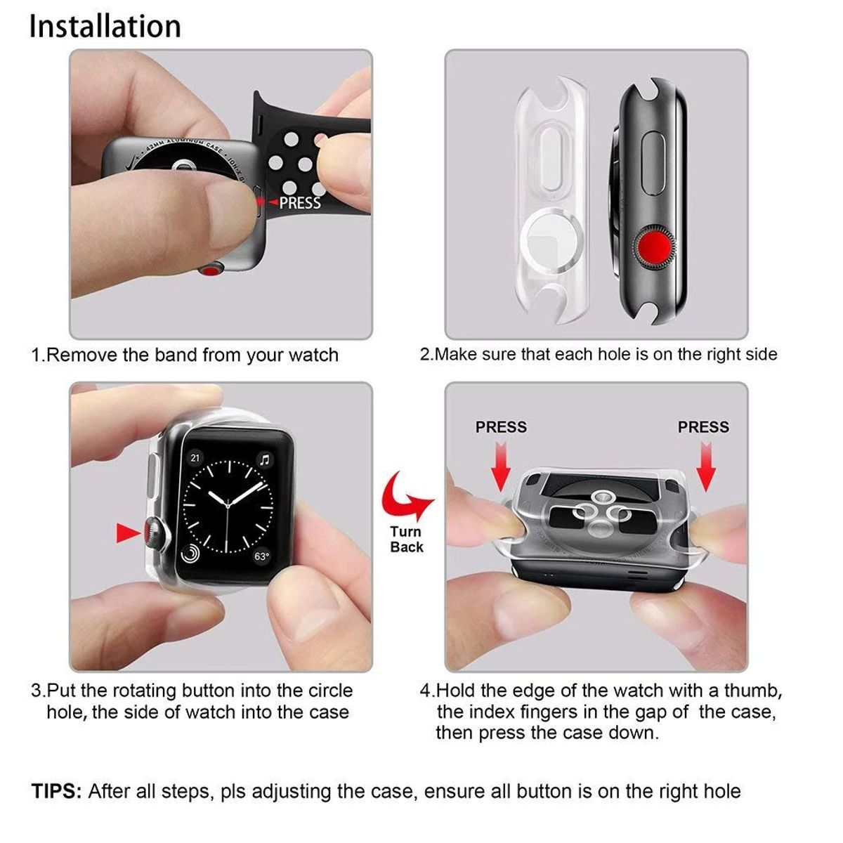 GENERICO - Case TPU Transparente para Apple Watch 42mm