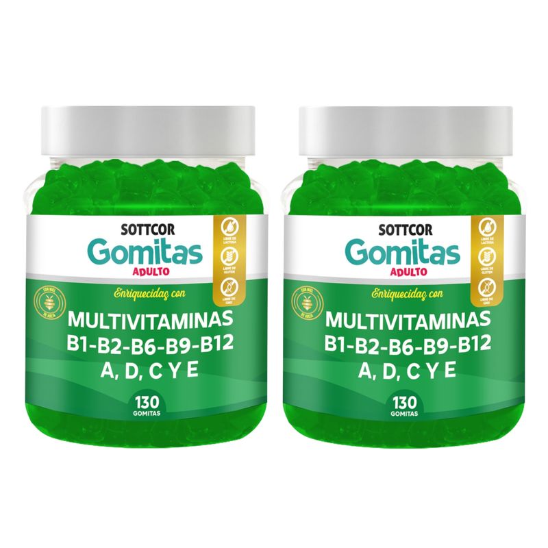 GENERICO - Multivitamina Para Adultos Gomitas Sottcor 100Gr Chicle x2