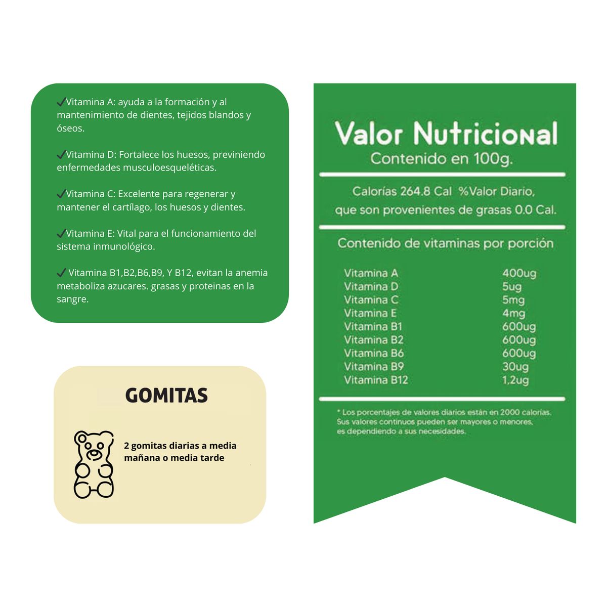 GENERICO - Multivitamina Para Adultos Gomitas Sottcor 100Gr Chicle x2