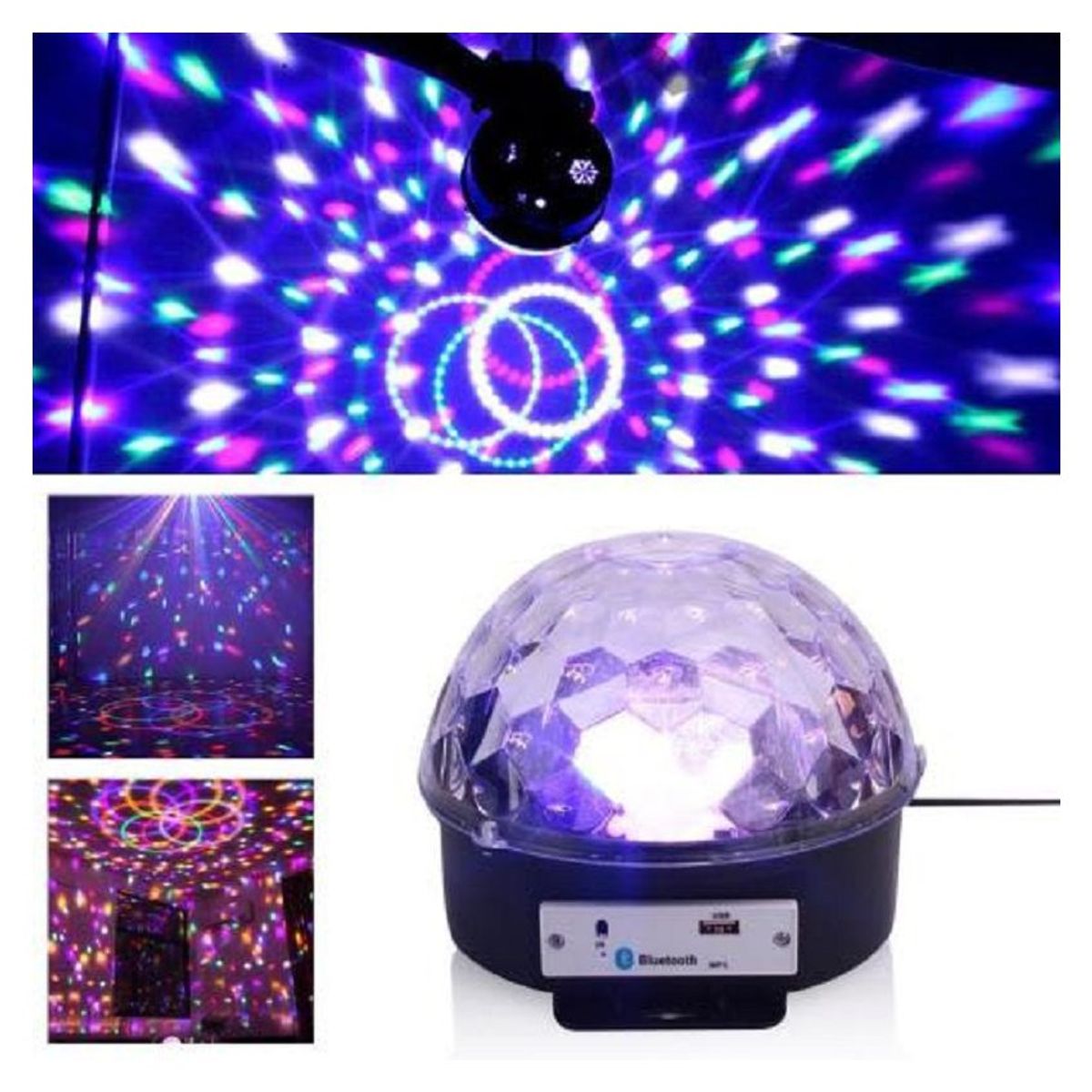 SEISA - Luces parlante bluetooth psicodélicas led audiorítmica