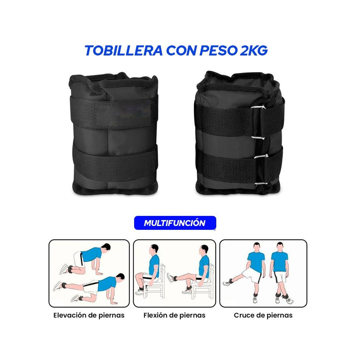 HOLGU - Tobillera Muñequera Con Peso- 2kg Pesas