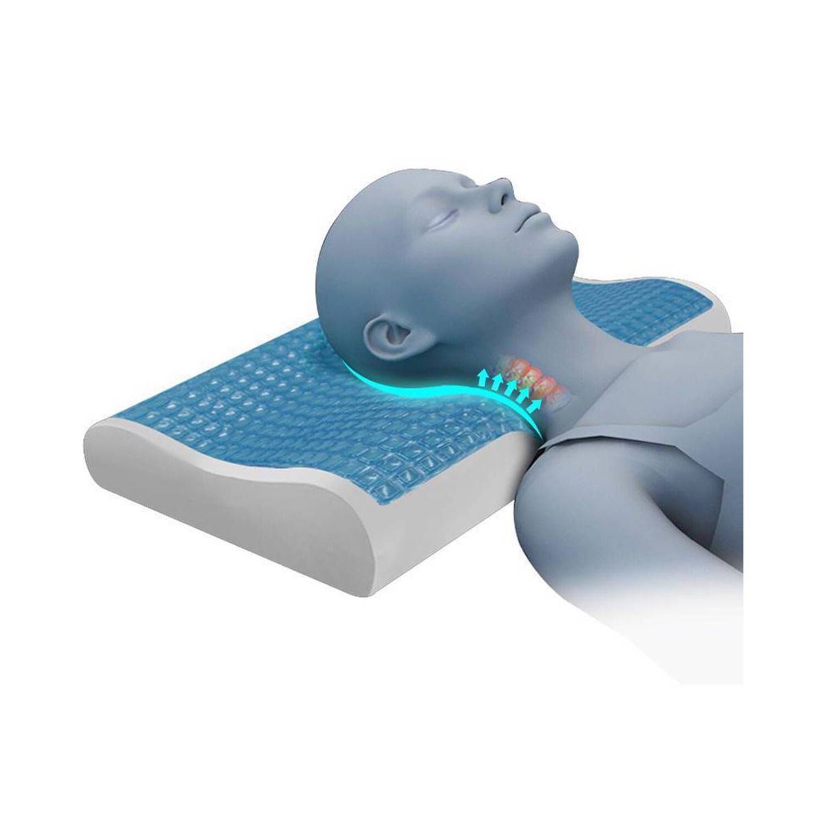 RISUTIMPORT - Almohada cervical gel latex memor indeformable