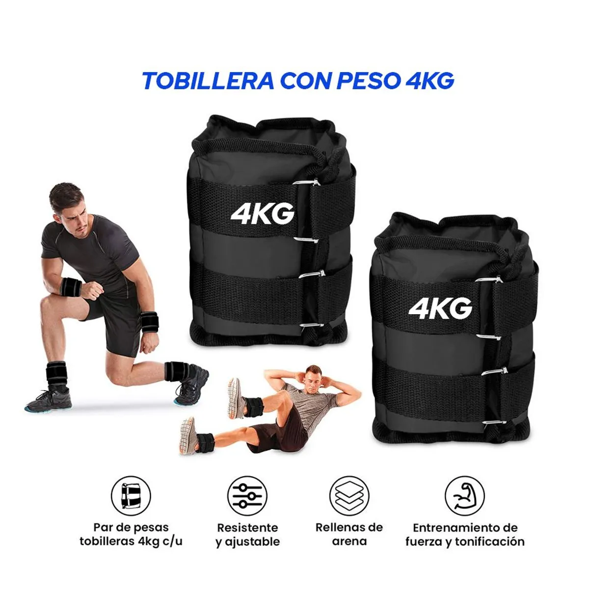 HOLGU - Tobillera Muñequera Con Peso- 4kg Pesas