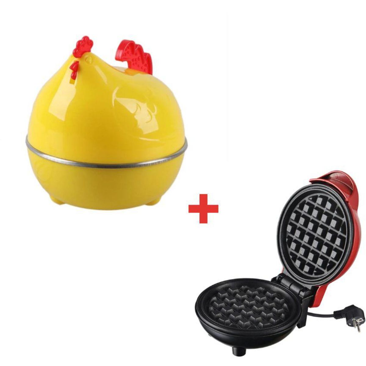 GENERICO - Gallina hervidora de huevos + mini waflera roja