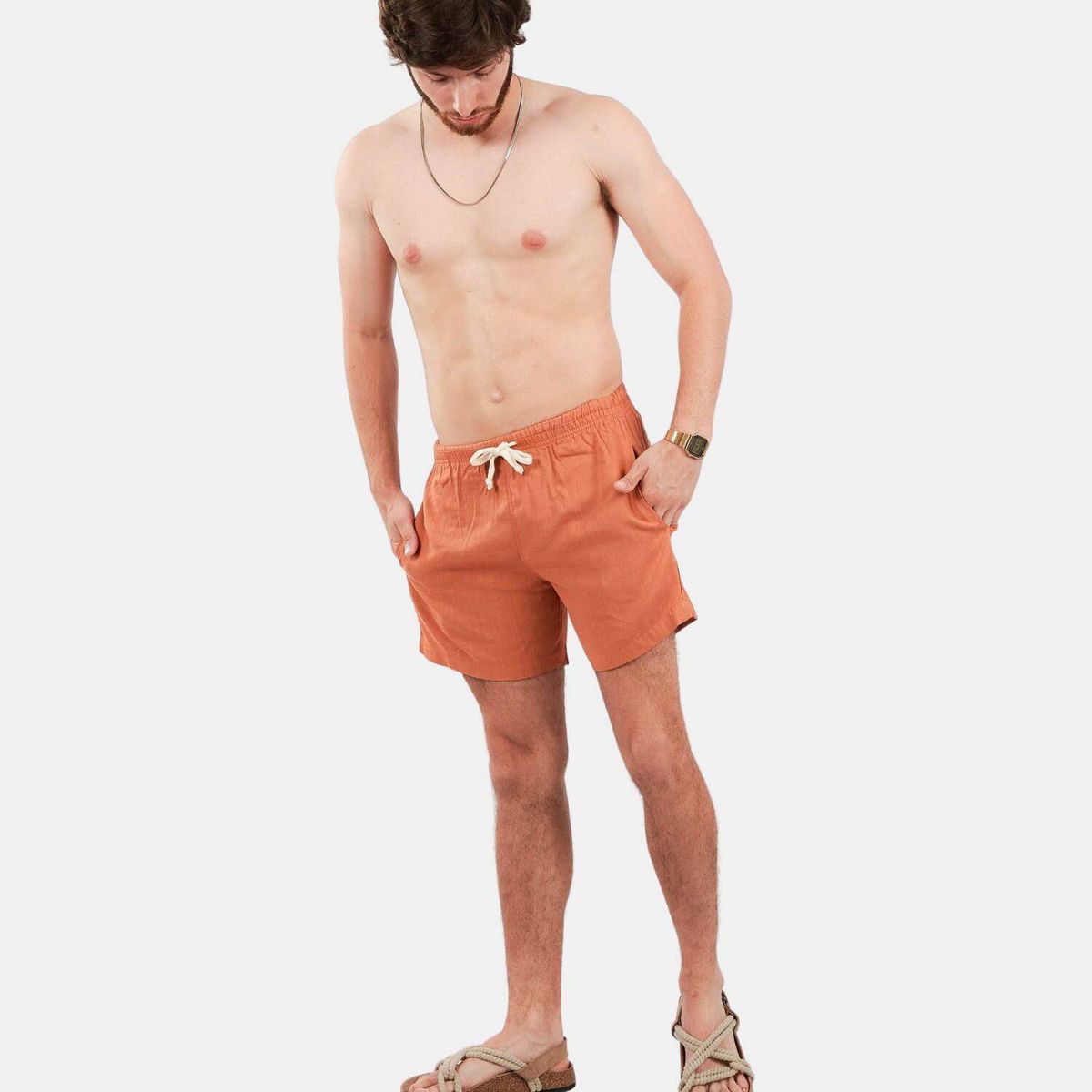 SAN COSME - Short lino hombre lacre