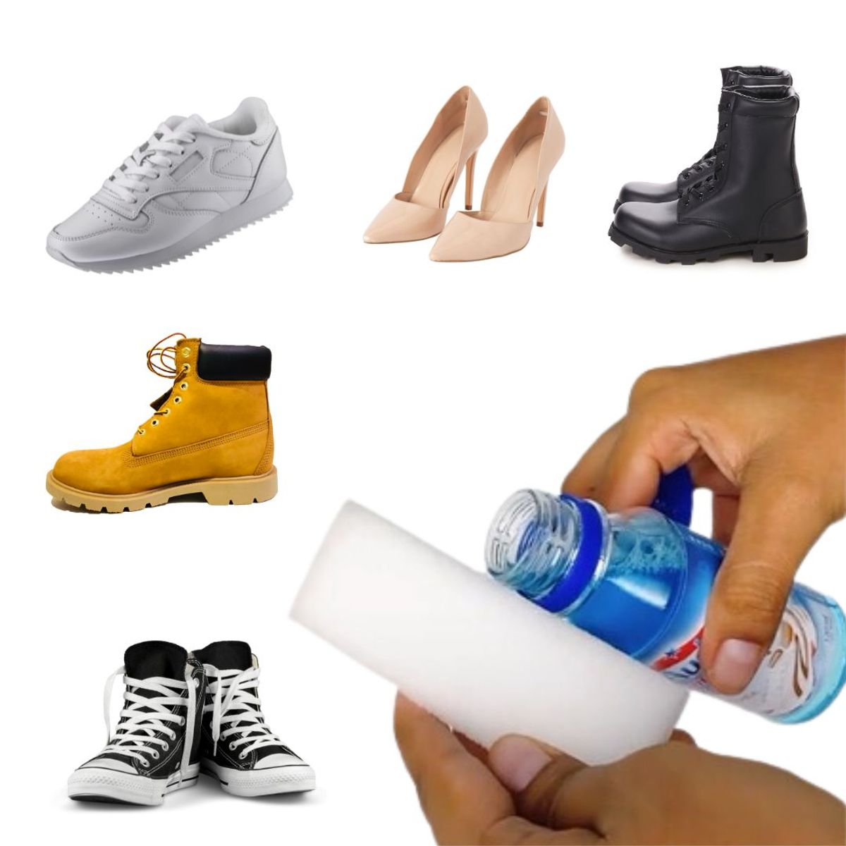 GENERICO - Limpiador espuma shampoo para calzado zapatillas lavado al seco 2 kit 3 en 1