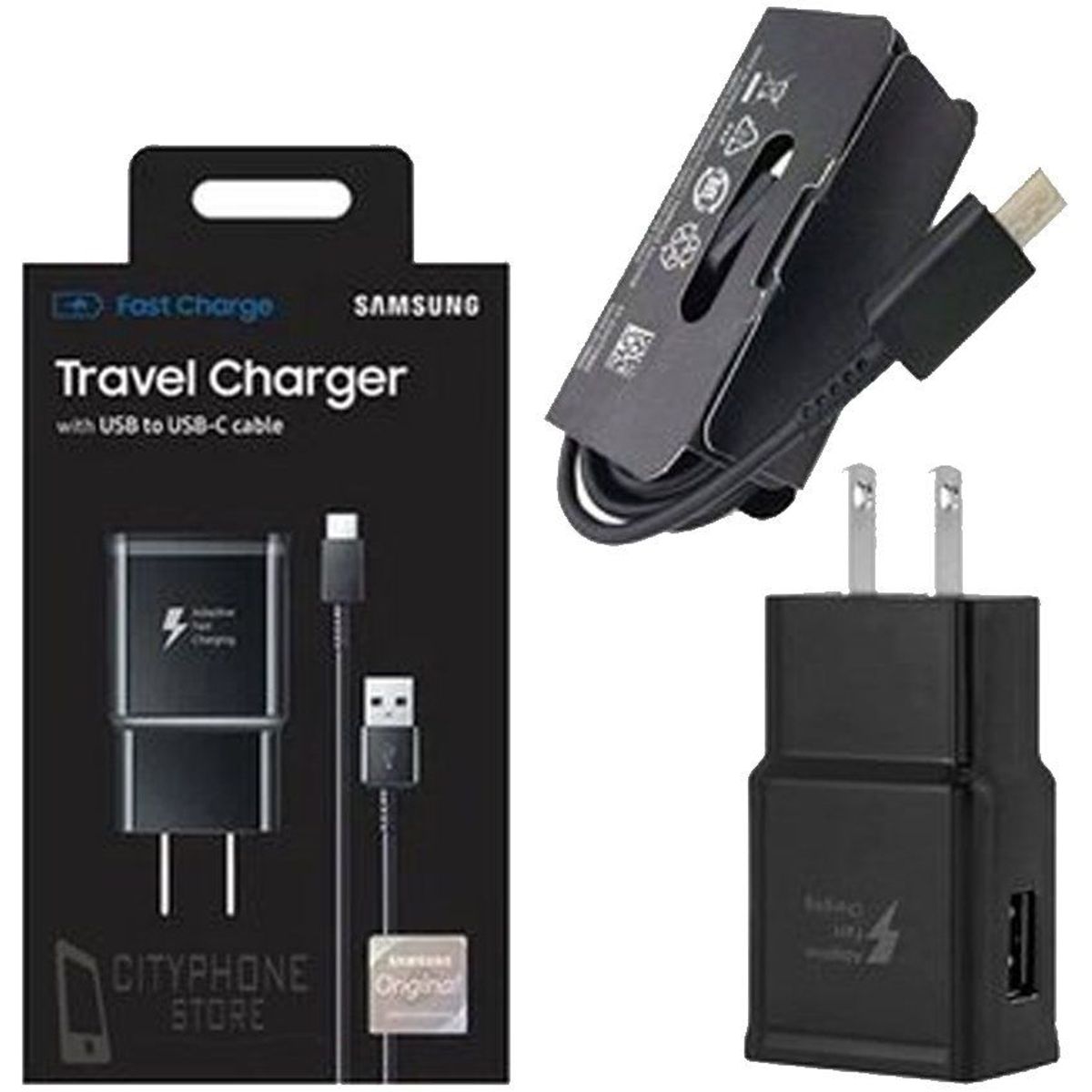 SAMSUNG - Cargador Samsung Tipo C Fast Charger Galaxy A30 Original - Negro