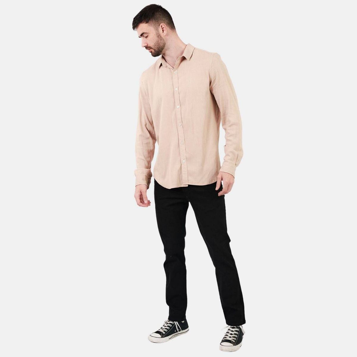 SAN COSME - Camisa lino hombre beige