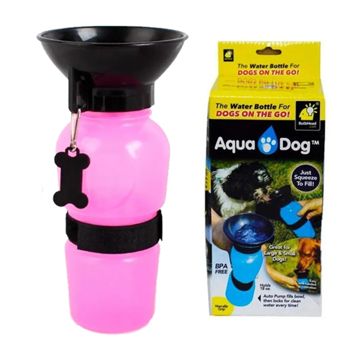 GENERICO - Bebedero Portátil para mascotas AQUADOG - ROSA