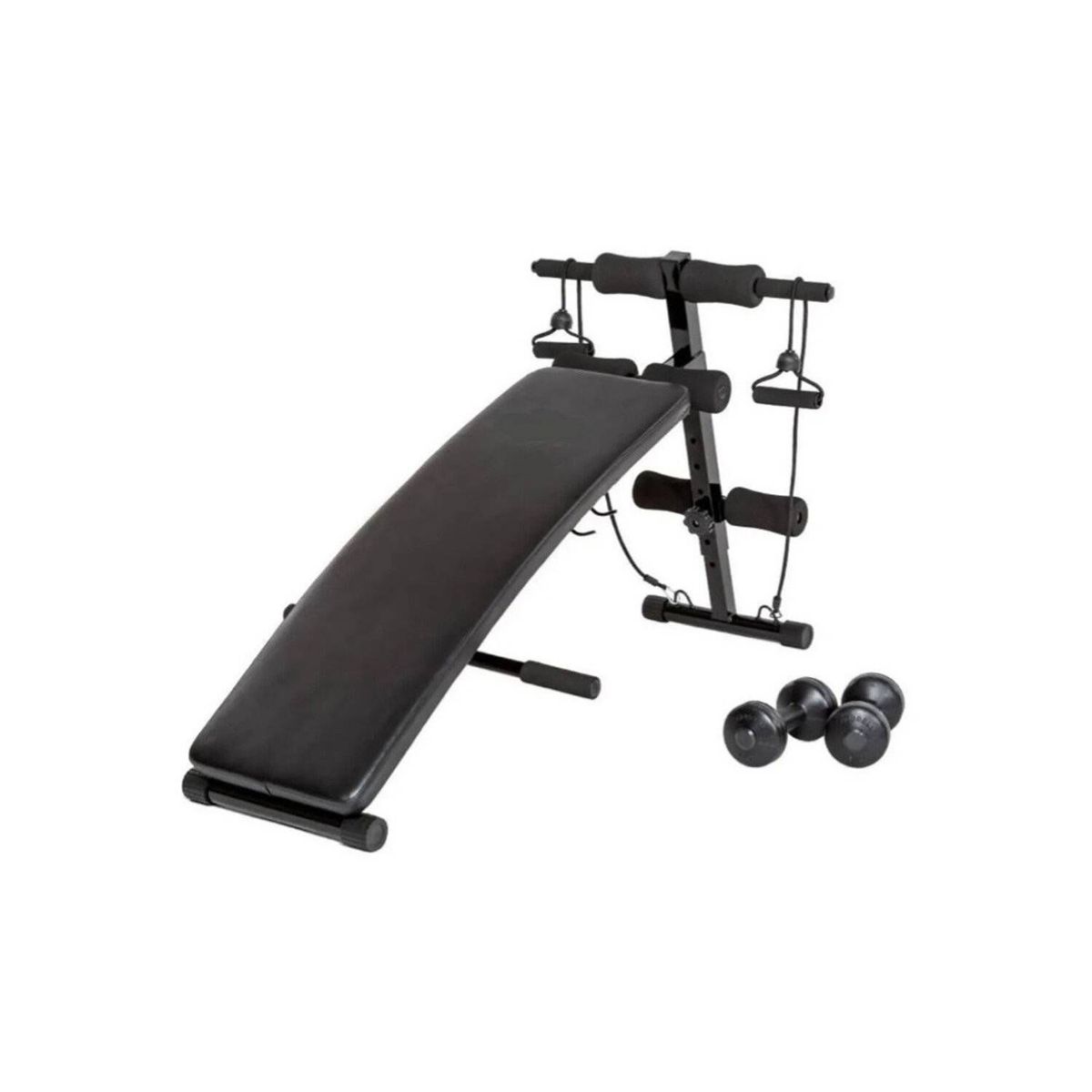 RISUTIMPORT - Banca para abdominales pro curva + 2 liga+2pesa
