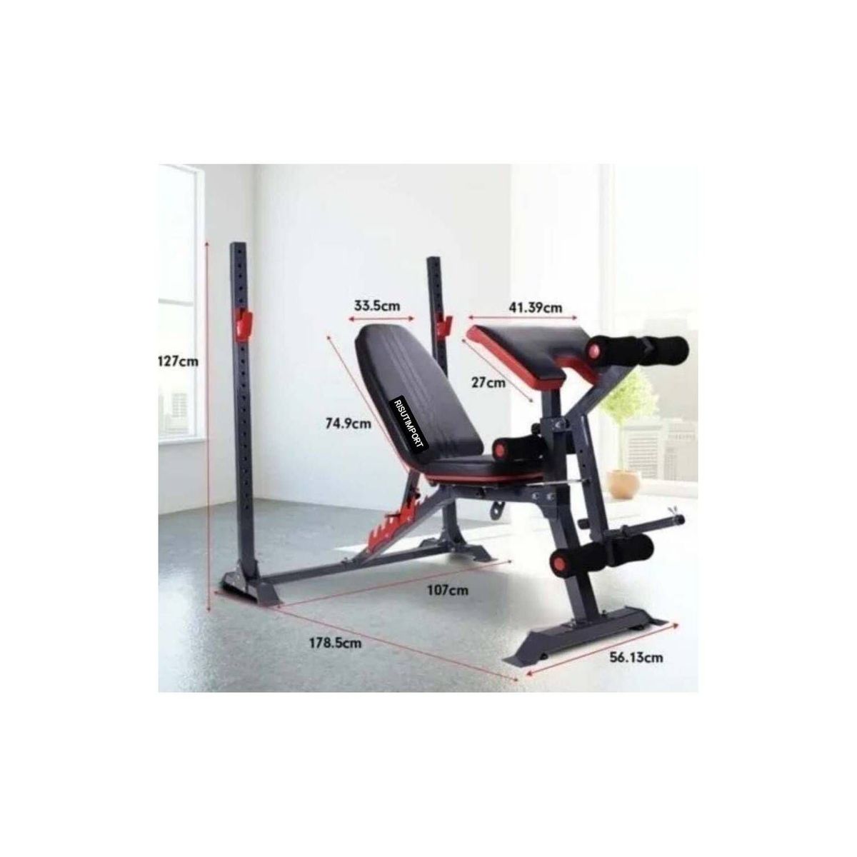 RISUTIMPORT - Banca pecho libre + rack squat + predicador