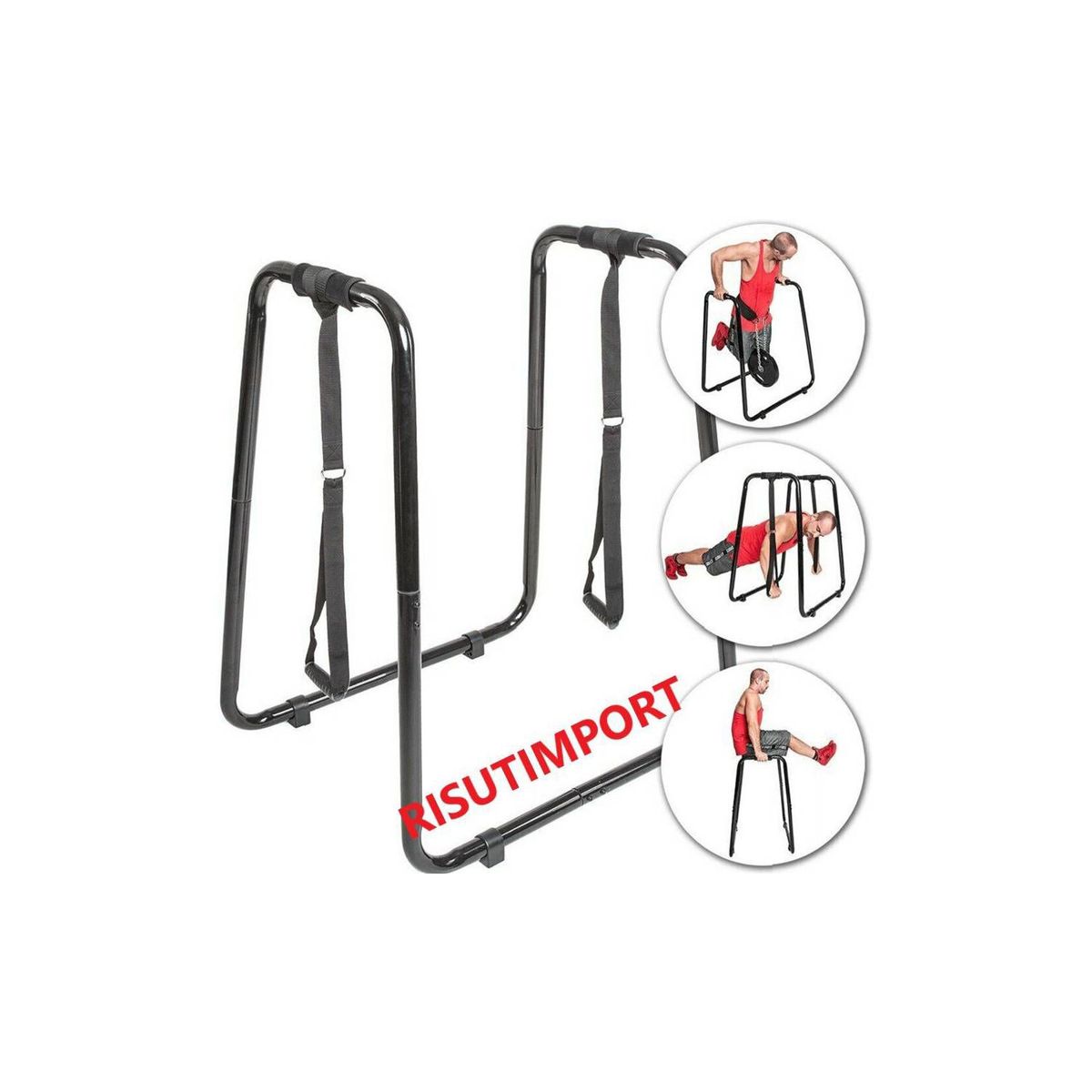 RISUTIMPORT - Barras paralelas multifunción fitness acero