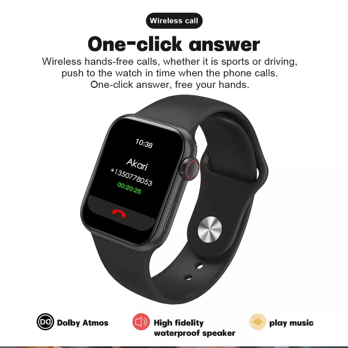 HANDS UP - Smartwatch N78 Plus Negro Acuático Serie 7