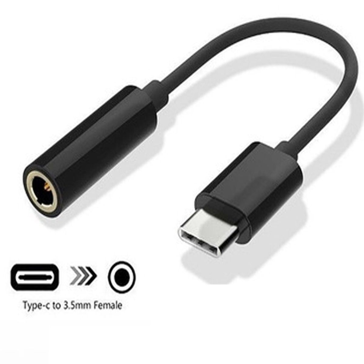 GENERICO - Adaptador para Samsung Tipo c a Jack Audio 35mm negro