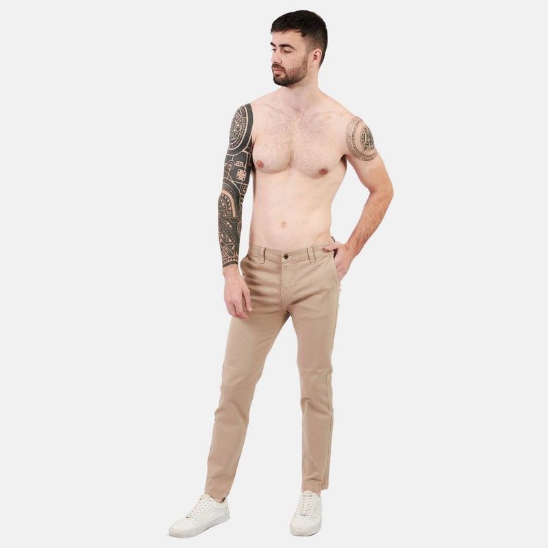 SAN COSME - Pantalón chino drill hombre beige