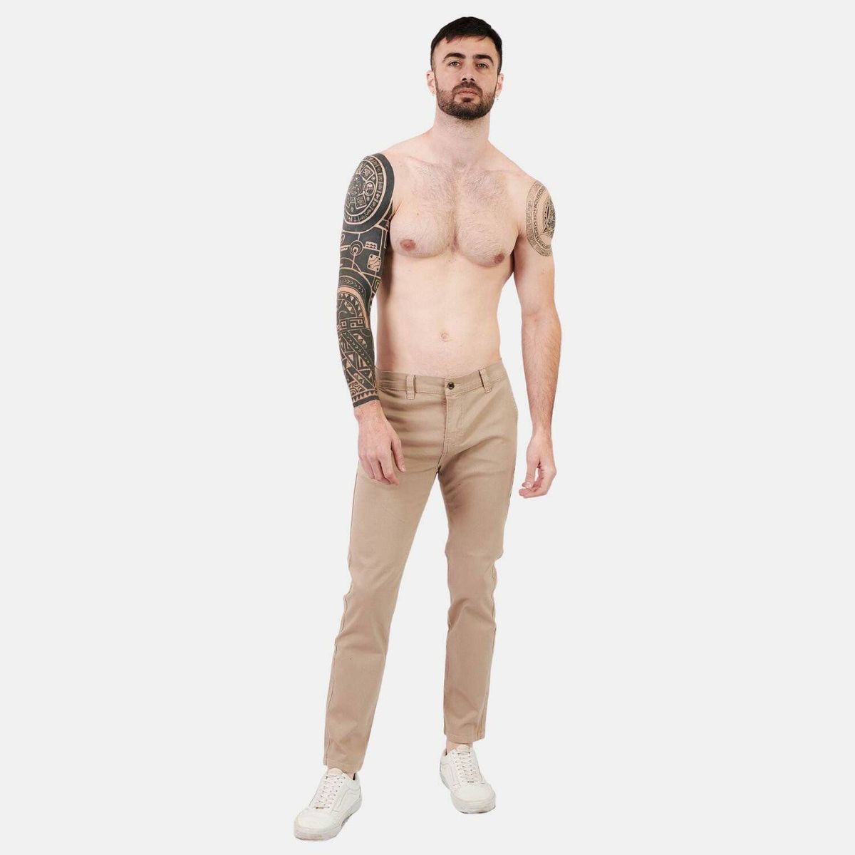 SAN COSME - Pantalón chino drill hombre beige