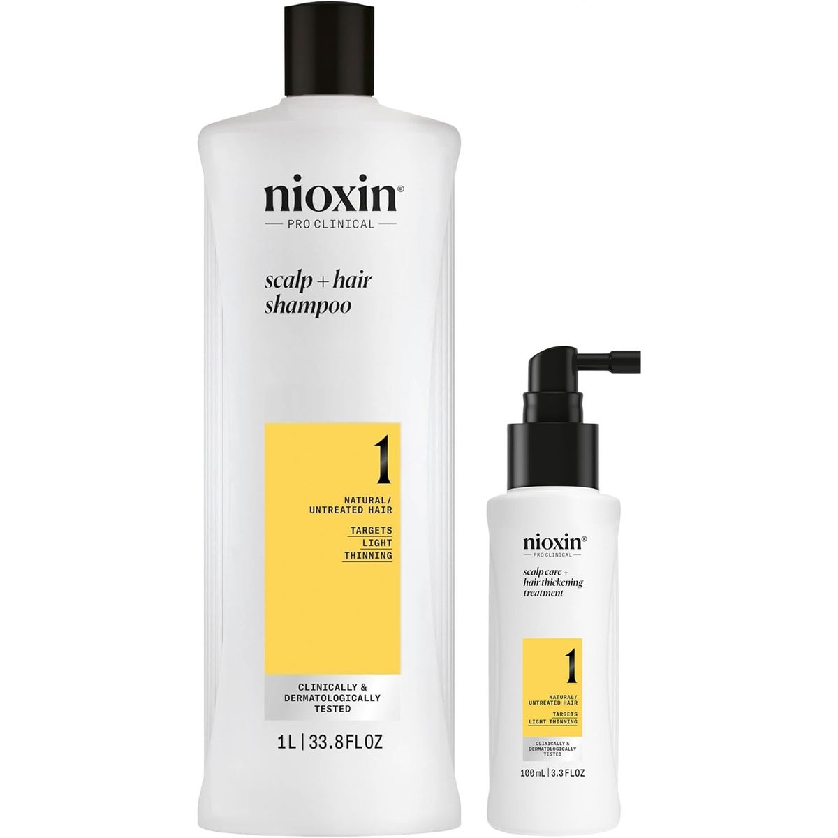 NIOXIN - Nioxin-1 Shampoo Densificador 1000ml + Loción Capilar Cabello Natural