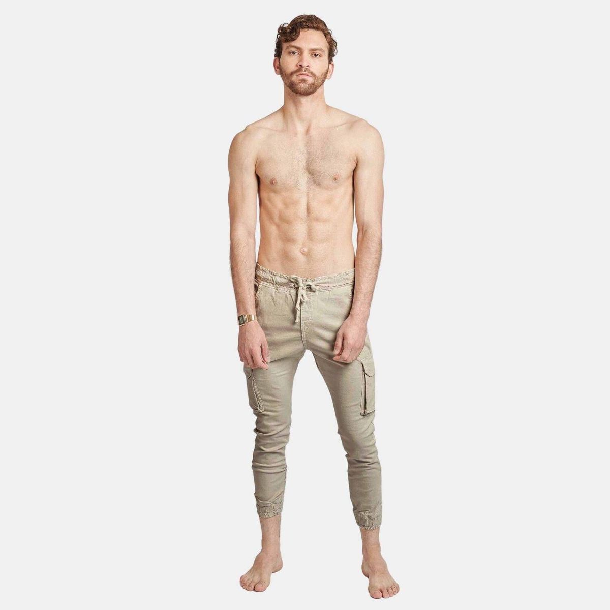 SAN COSME - Pantalón Jogger Drill Hombre Beige