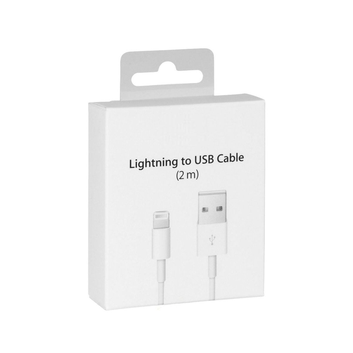 GENERICO - Cable usb lightning + cargador iphone 5, 6, 7,8 Blanco 2M