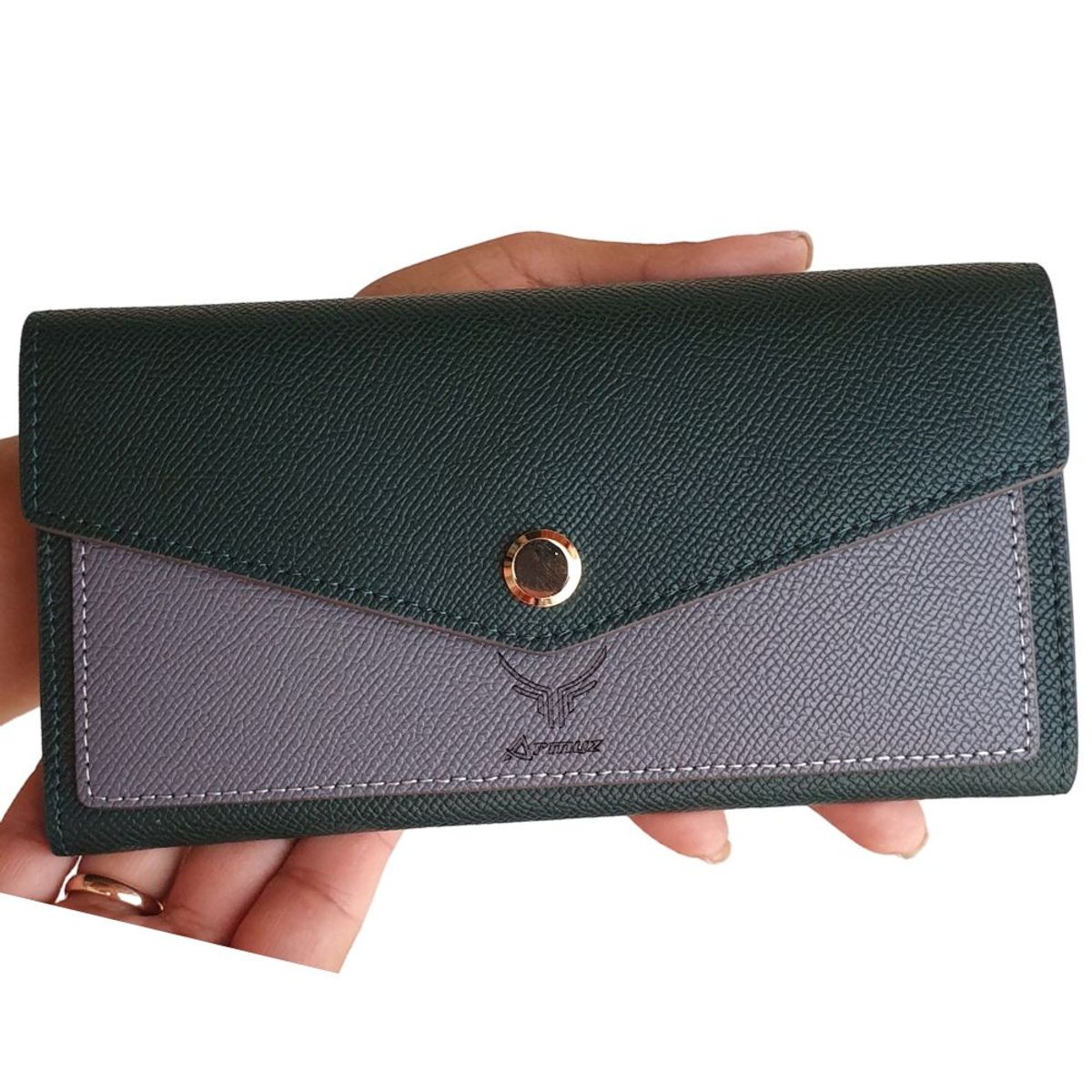 ARMUZ - Billetera de Cuero Vacuno W837 Tipo Sobre con RFID Mujer