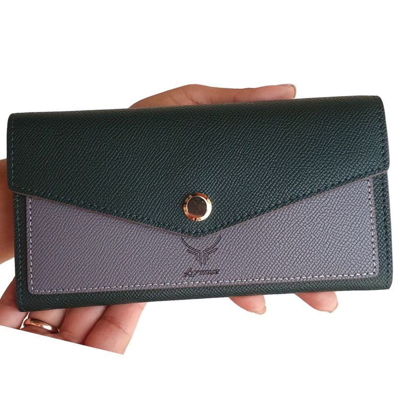 ARMUZ - Billetera de Cuero Vacuno W837 Tipo Sobre con RFID Mujer
