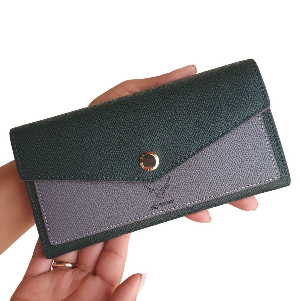 ARMUZ - Billetera de Cuero Vacuno W837 Tipo Sobre con RFID Mujer