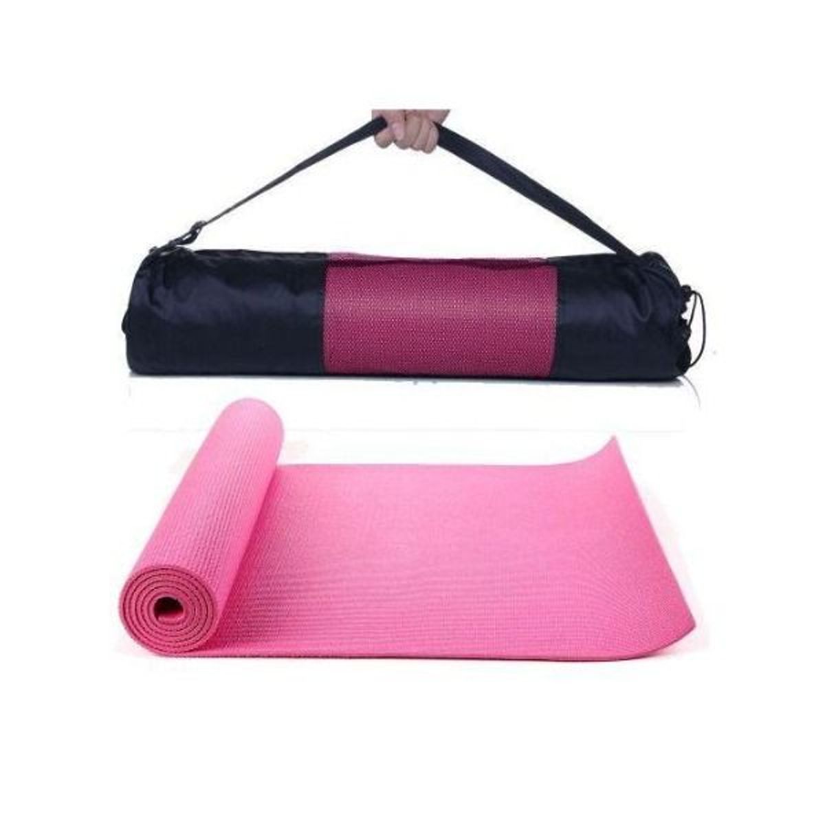 GENERICO - Mat Yoga 6 mm con bolso de transporte-rosado