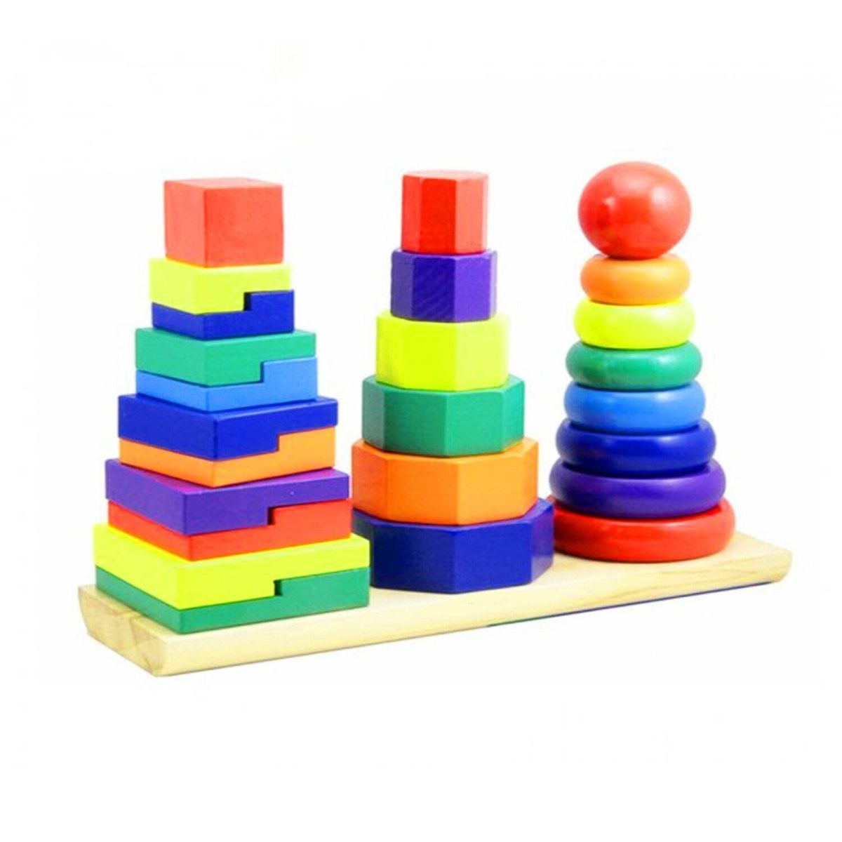GENERICO - Juego Didáctico Torre Tres Columnas Arcoiris