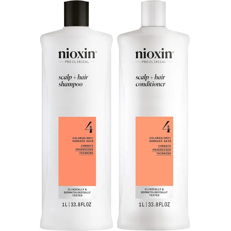 NIOXIN - Nioxin-4 Shampoo Densificador 1000ml + Acondicionador Cabello Teñido