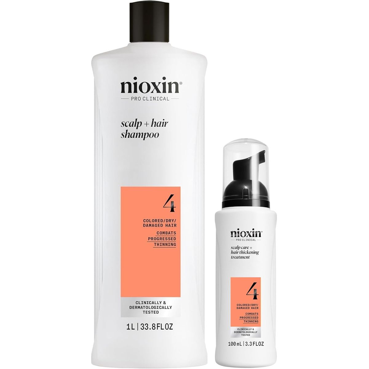 NIOXIN - Nioxin-4 Shampoo Densificador 1000ml + Espuma Capilar Cabello Teñido
