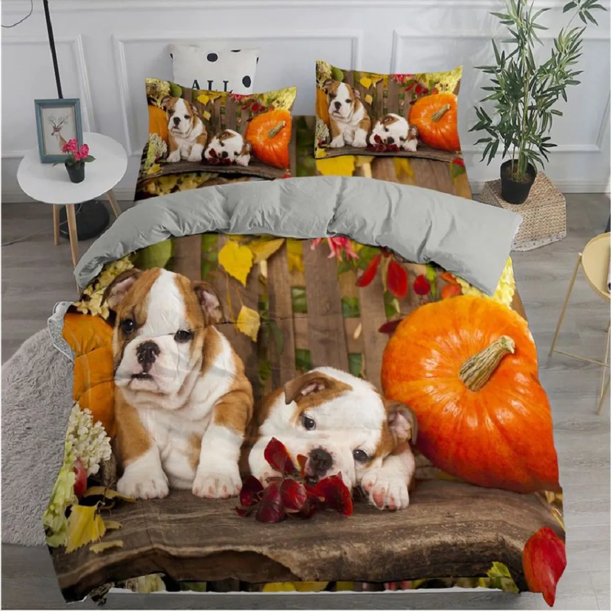 GENERICO - Cobertor Juego Cama  Estampado 3D diseño Perro, Funda Edredón + Funda Almohada