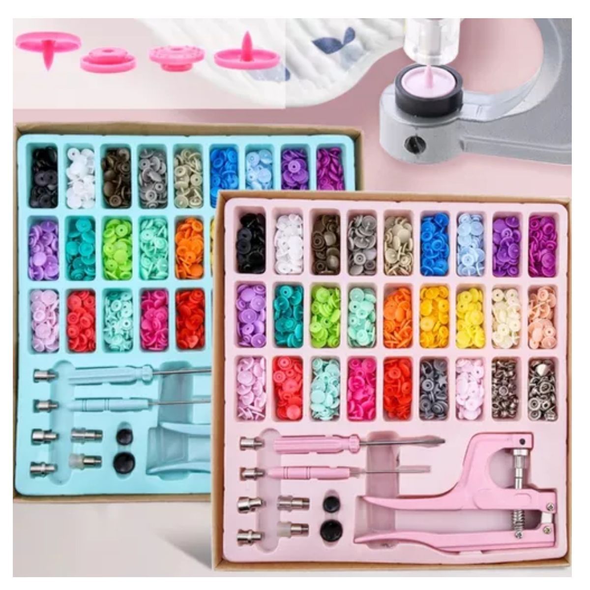 GENERICO - Juego De Broches Snaps Botones Plástico Multifuncionales Kit