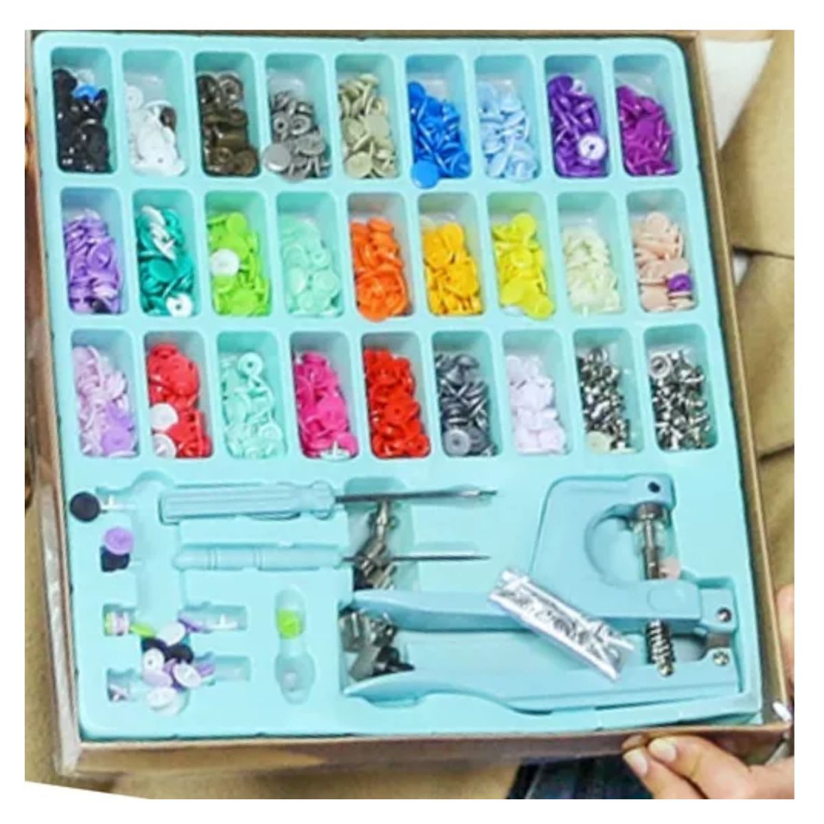 GENERICO - Juego De Broches Snaps Botones Plástico Multifuncionales Kit