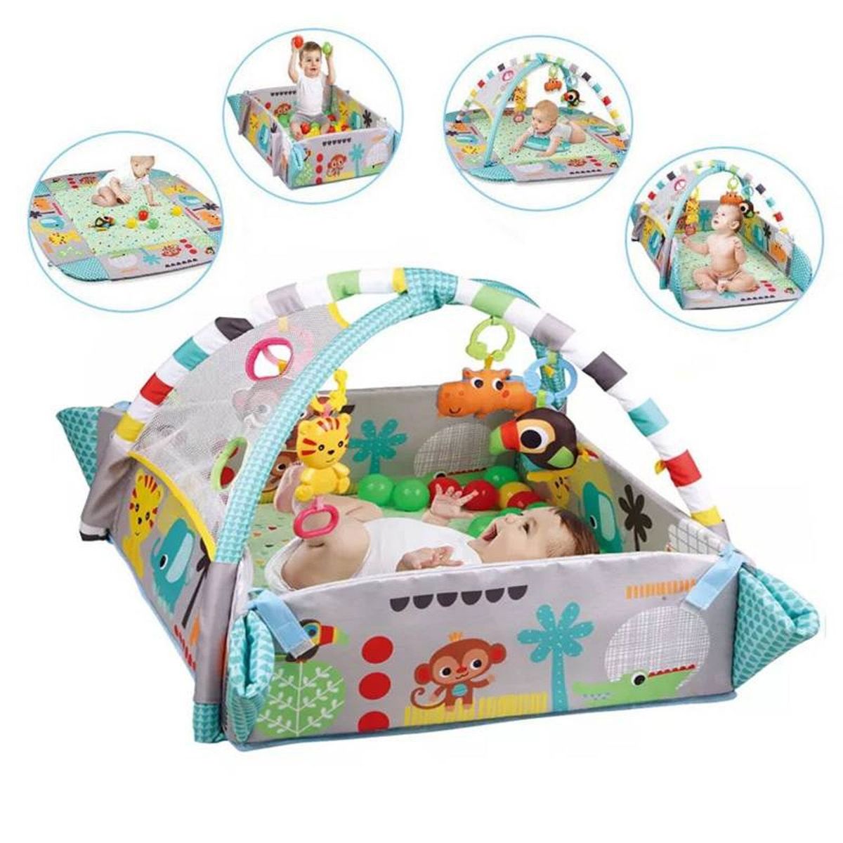 IDEAL - Gimnasio para Bebé multifunción 5 en 1 Niño