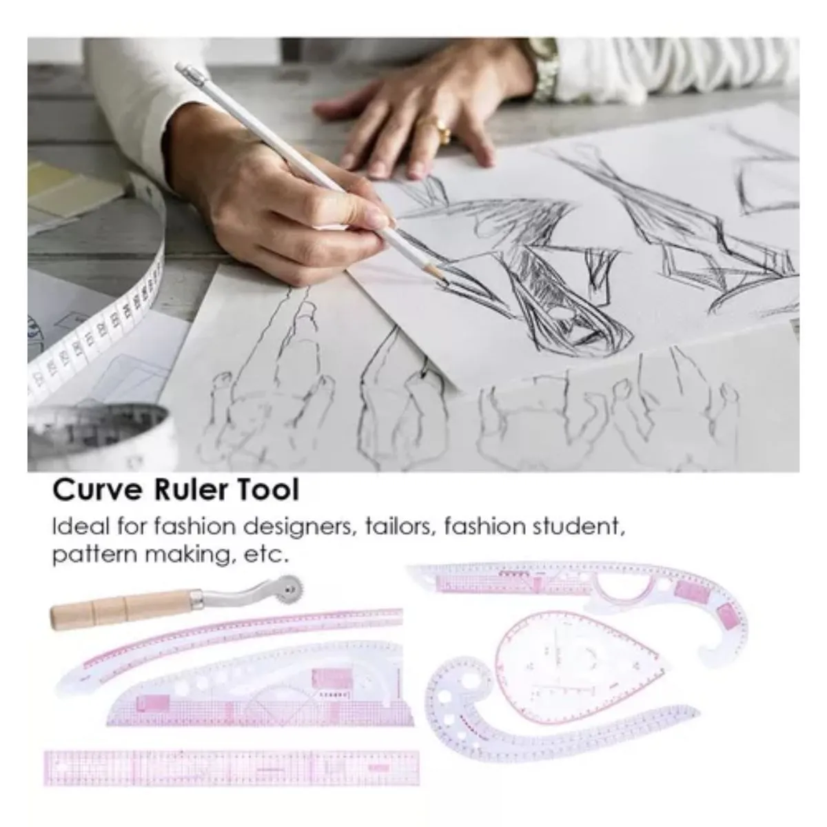 GENERICO - Set De Reglas Francesa Para Moldes Sastre Regla Patronaje