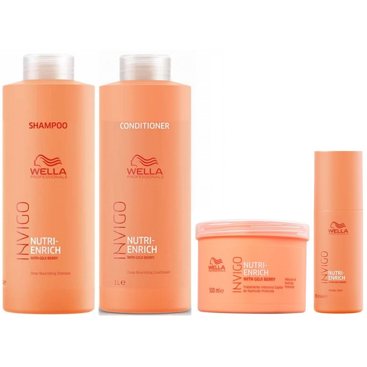 WELLA - Shampoo Lt+ Conditioner+ Mascarilla+ Bálsamo Wella Invigo Nutri Enrich