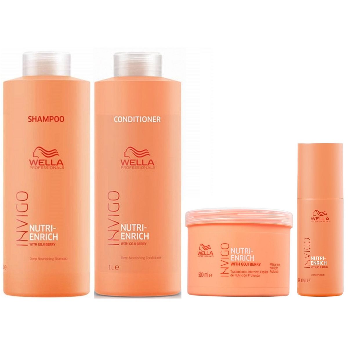 WELLA - Shampoo Lt+ Conditioner+ Mascarilla+ Bálsamo Wella Invigo Nutri Enrich