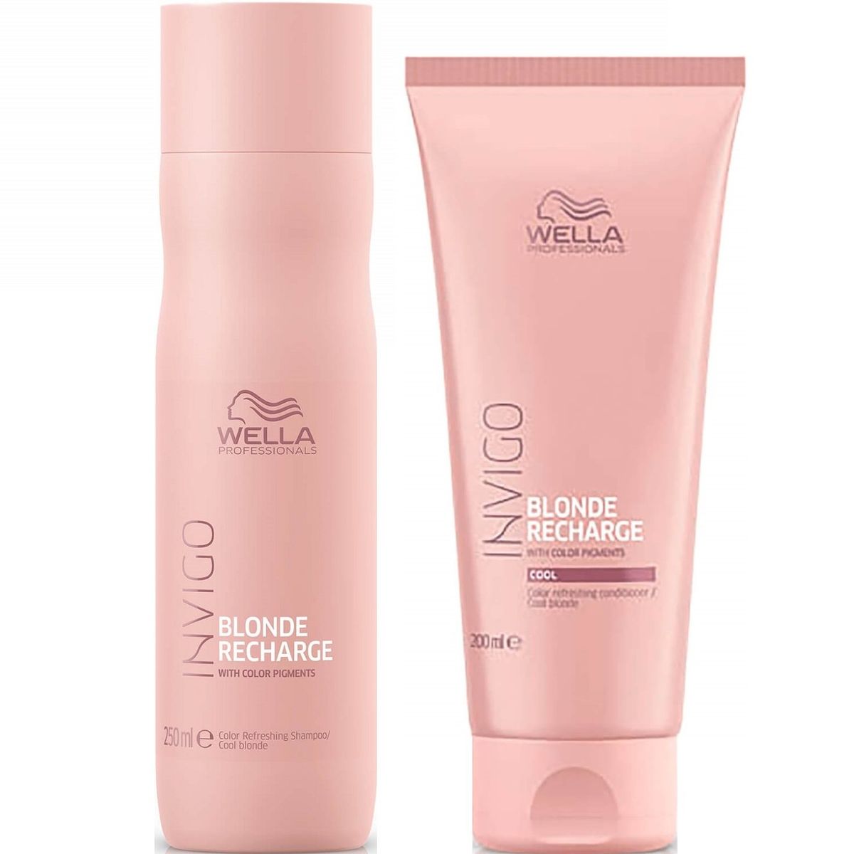 WELLA - Shampoo 250ml  Acondicionador 200ml Wella Invigo Blonde Recharge