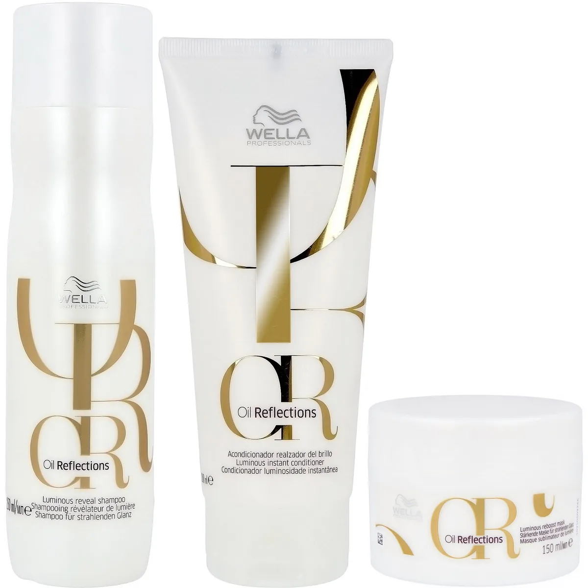 WELLA - Shampoo 250ml + Acondicionador + Mascarilla Wella Oil Reflections