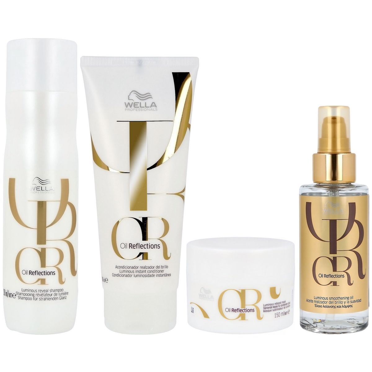 WELLA - Shampoo 250ml + Conditioner + Mascarilla +Aceite Wella Oil Reflections