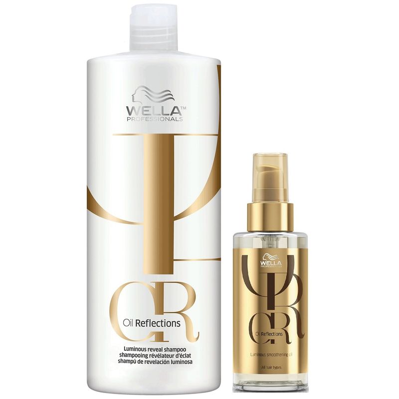 WELLA - Shampoo 1000ml + Aceite 100ml Wella Oil Reflections