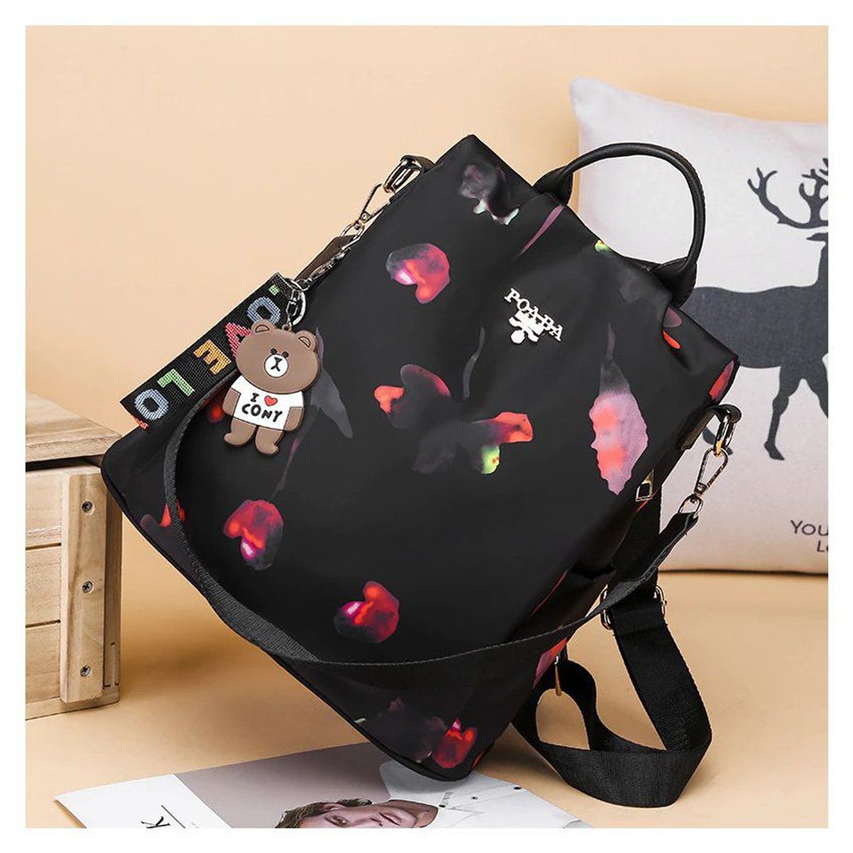 OEM - Mochila multifuncional antirobo para mujer bolso de hombro en tela