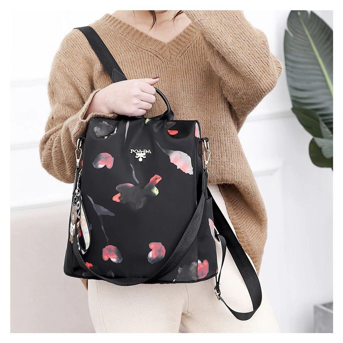 OEM - Mochila multifuncional antirobo para mujer bolso de hombro en tela