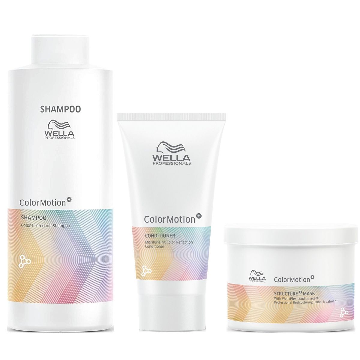 WELLA - Shampoo 1000ml + Acondicionador + Mascarilla Wella Color Motion