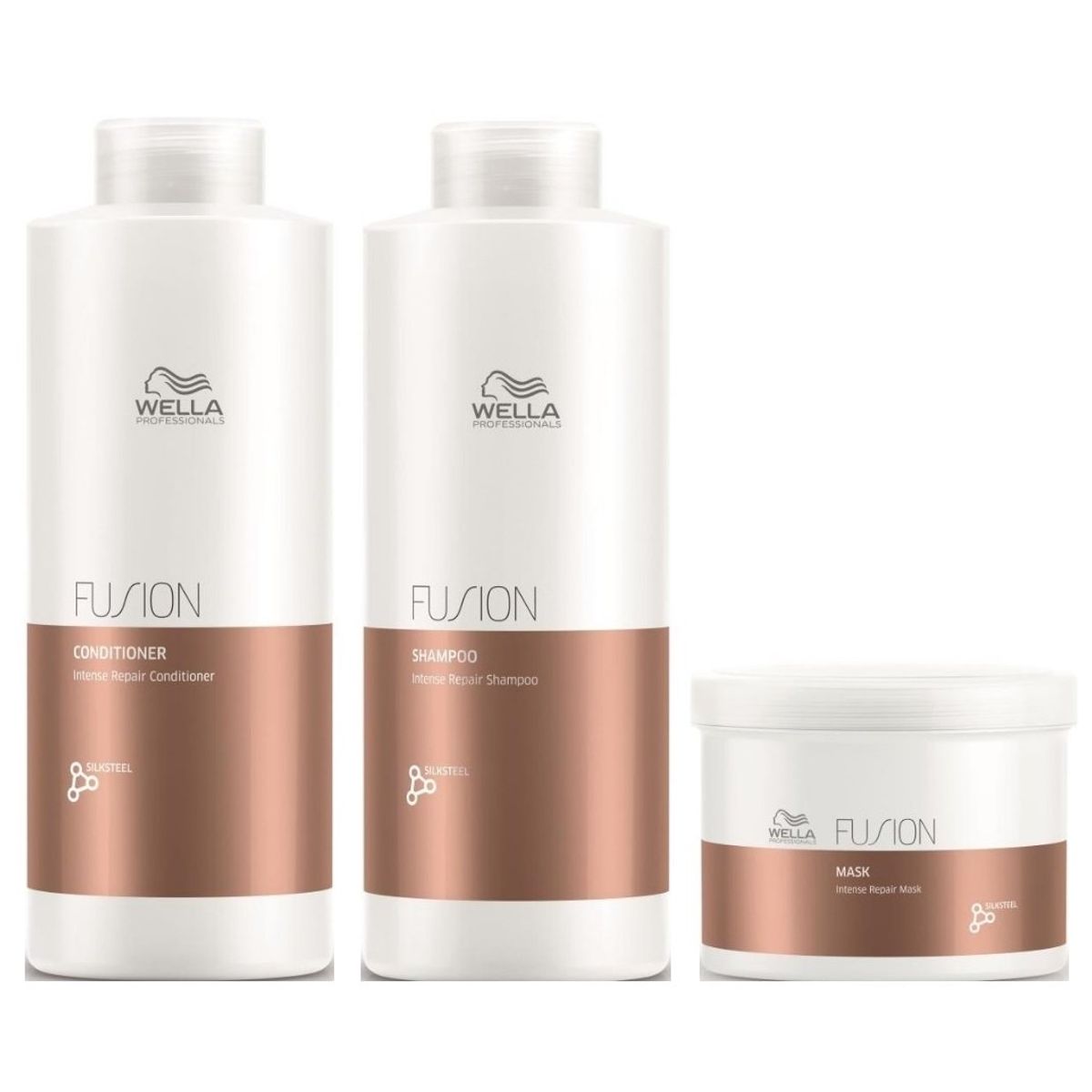 WELLA - Shampoo Reparador 1000ml + Acondicionador + Mascarilla Wella Fusion