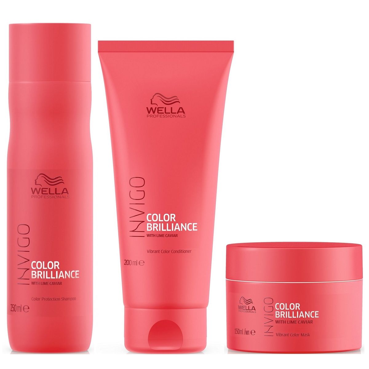 WELLA - Shampoo 250ml + Acondicionador + Mascarilla Wella Invigo Brilliance