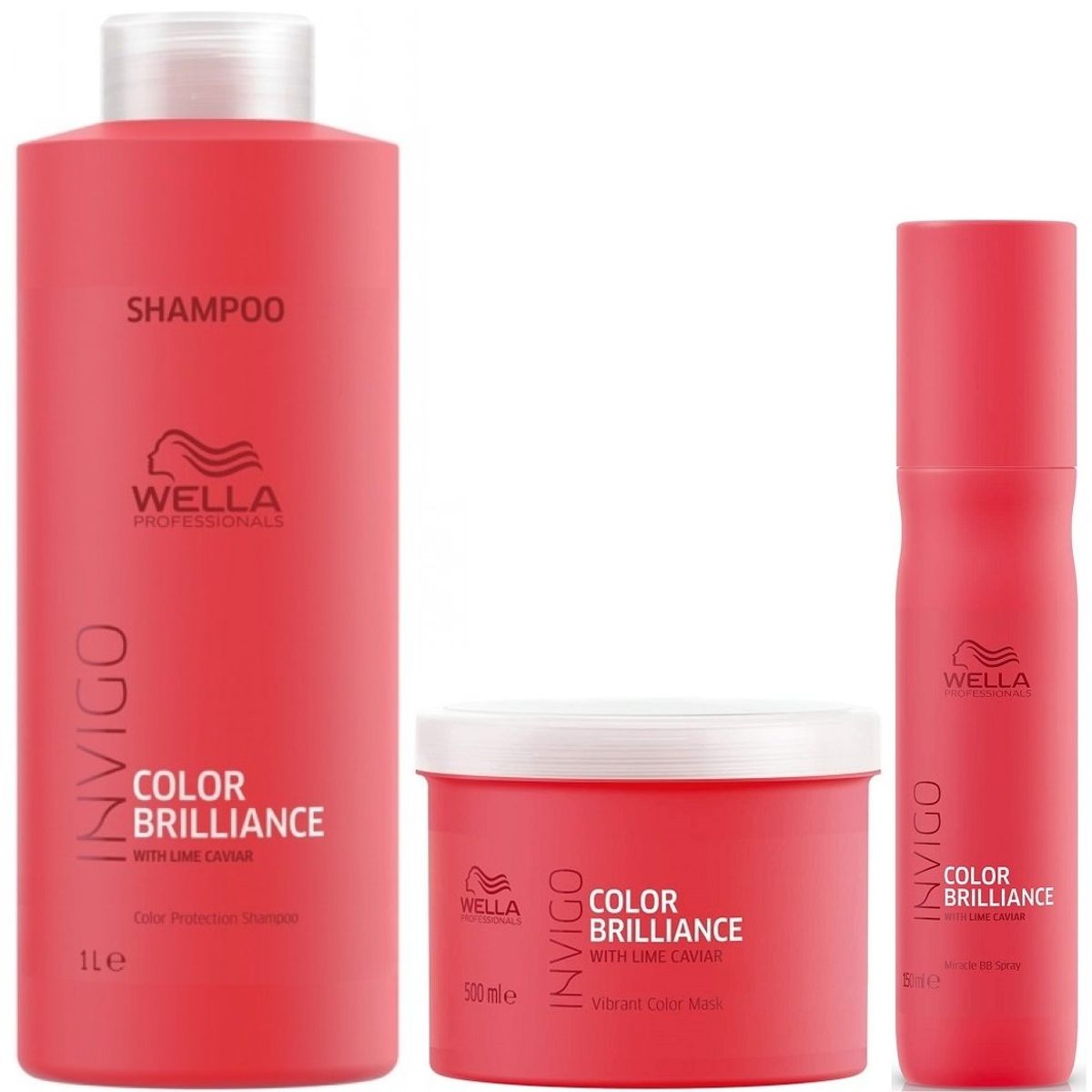 WELLA - Shampoo 1000ml + Mascarilla + Spray Wella Invigo Brilliance