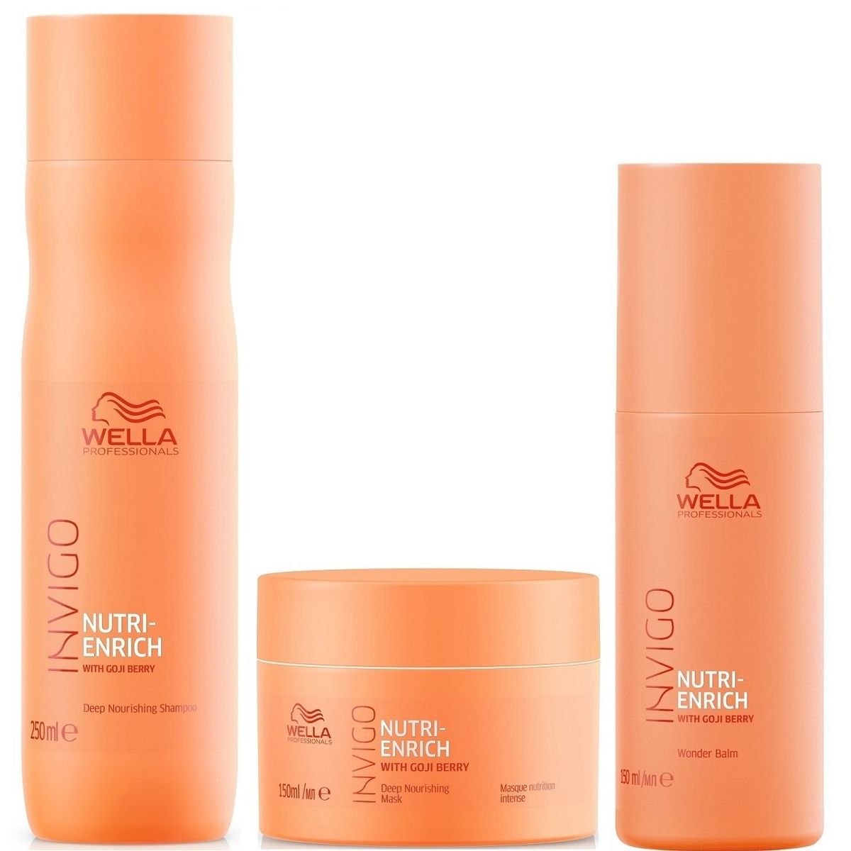 WELLA - Shampoo 250ml + Mascarilla + Bálsamo Wella Invigo Nutri Enrich