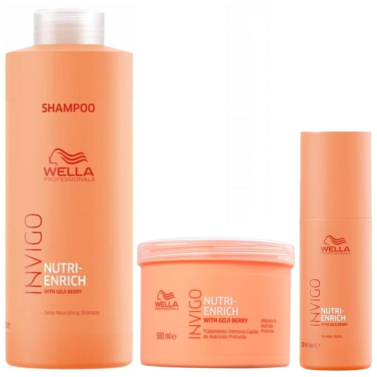 WELLA - Shampoo 1000ml + Mascarilla + Bálsamo Wella Invigo Nutri Enrich